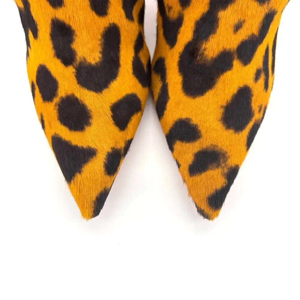 NEW Christian Louboutin So Kate 85 Spicy Leopard Pony Hair Booty 36.5 - Picture 6 of 8